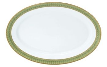 Deshoulieres Arcades Green Oval Dish