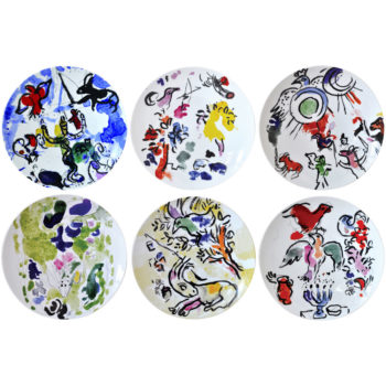 Bernardaud The Hadassah Windows Set/6 Dinner Plates 10.6"D by Chagall
