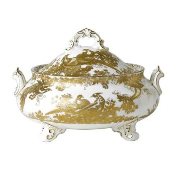 Royal Crown Derby Gold Aves Covered Vegetable Dish 64.25 oz