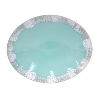 Casafina Taormina Oval Platter Aqua 16.25"L x 13"W