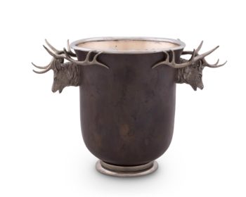 Vagabond House Elk Head Bronze Ice Bucket 8"H