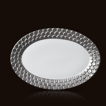 L'Objet Aegean Platinum Oval Platter 14.5" x 11.5"