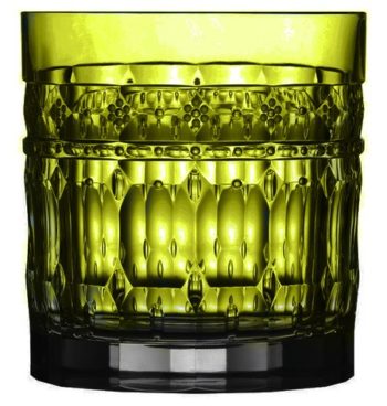 Varga Art Crystal Barcelona Yellow-Green Double Old Fashioned