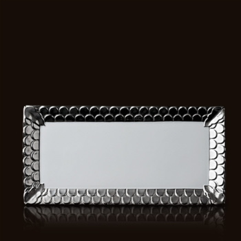 L'Objet Aegean Platinum Rectangular Platter 15.5" x 7.5"