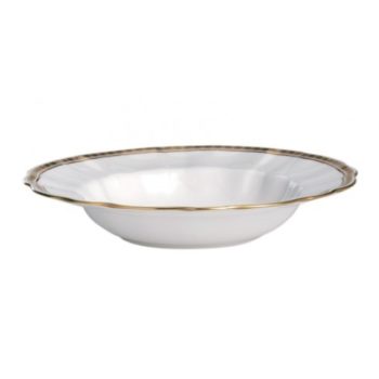 Royal Crown Derby Carlton Gold Rim Soup 8"