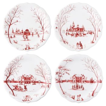 Juliska Country Estate Party Plates, Set of 4 - Winter Frolic