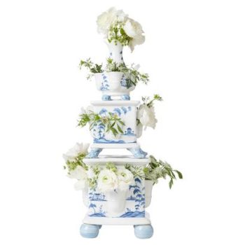 Juliska Country Estate Delft Blue Tulipiere Tower Set 7" W - Image 2