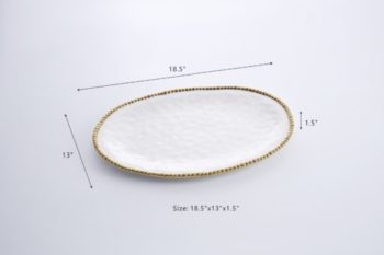 Pampa Bay Golden Salerno Large Oval Platter 18.5 x 13 x 1.5 in - Image 2