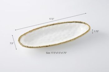 Pampa Bay Golden Salerno Oval Serving Piece 17.5 x 7.5 x 1.75 in - Image 2