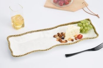 Pampa Bay Golden Salerno Rectangular Serving Piece 19"L x 6"W - Image 3