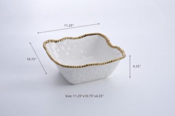 Pampa Bay Golden Salerno Large Square Salad Bowl 11.25" x 10.75" x 4.25"H - Image 3