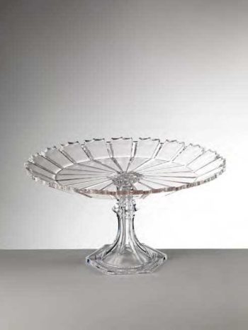Mario Luca Giusti Ninfea Clear Cake Plate 11.75"W x 6.25"H