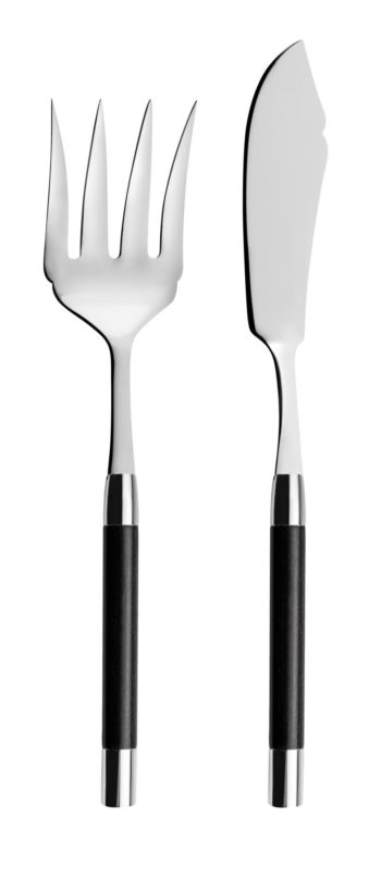 Capdeco Conty black wood Fish Serving Set
