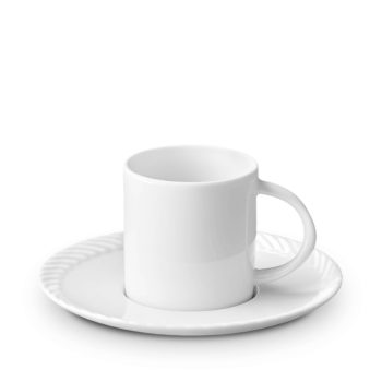 L'Objet Corde White Espresso Cup + Saucer 4 oz