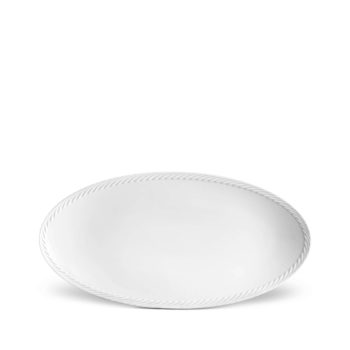 L'Objet Corde White Oval Platter - Small - 14"L x 7"W