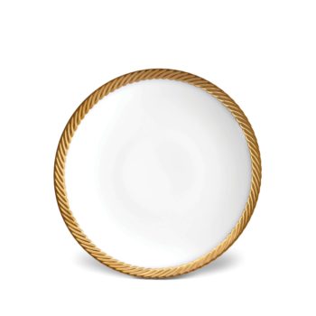 L'Objet Corde Gold Soup Plate 9"D