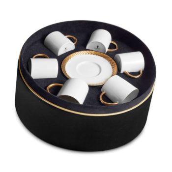 L'Objet Corde Gold Espresso Cup + Saucer (Set of 6)