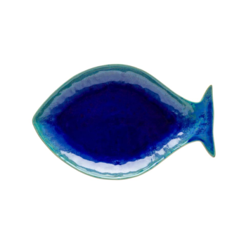 Casafina Dori Atlantic Blue Medium Fish Shaped Platter 12"L x 7.5"W