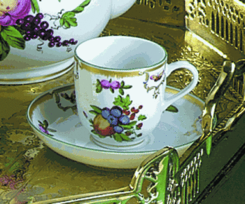 Mottahedeh Duke of Gloucester Tea Cup and Saucer - S/4 2.75"H