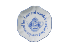 Mottahedeh Love, Scandal and Tea Verse Tray 5.25"D