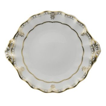 Royal Crown Derby Elizabeth Gold Handled Cake Plate 9.0" D