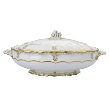 Royal Crown Derby Elizabeth Gold Covered Vegetable Dish 67.5 oz