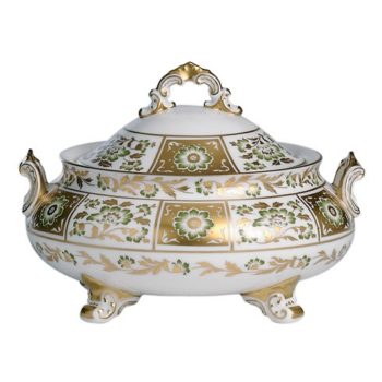 Royal Crown Derby Derby Panel Green Covered Vegetable Dish 64.25 oz
