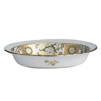 Royal Crown Derby Derby Panel Green Open Vegetable Dish 8"L