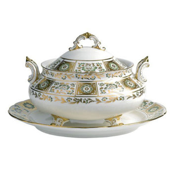 Royal Crown Derby Derby Panel Green Soup Tureen Stand Only