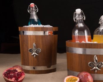 Vagabond House Fleur-de-Lis Teak Ice Bucket - Image 2