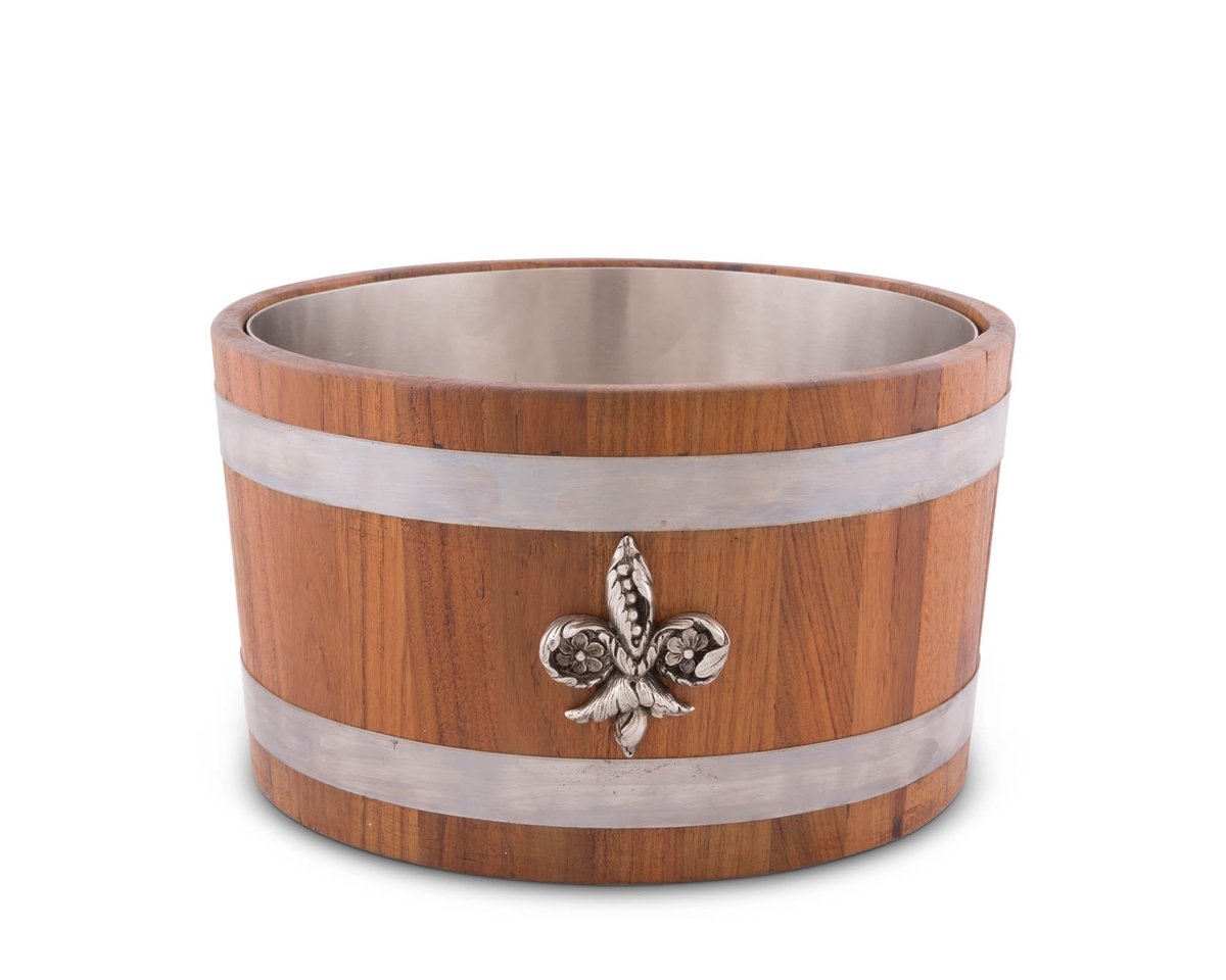 Vagabond House Fleur-de-Lis Teak Beverage Cooler - Image 2