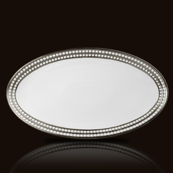 L'Objet Perlee Platinum Oval Large Platter 20" x 12"
