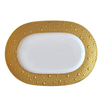 Bernardaud Ecume Gold Relish Dish 8.5 x 6