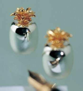 Ercuis Ananas Six Pineapple Place Card Holders in Case .79"H