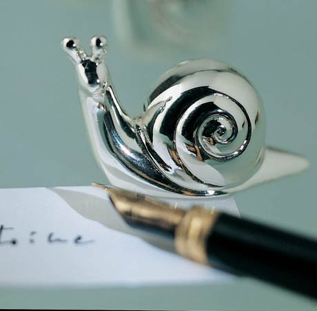 Ercuis Escargot Six Snail Place Card Holders in Case 1.18″H