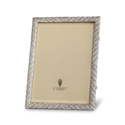 L'Objet Deco Twist 5 x 7 Frame Platinum & Crystals
