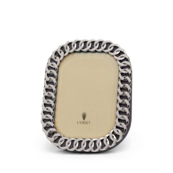 L'Objet Cuban Link Frame 4 x 6" Platinum