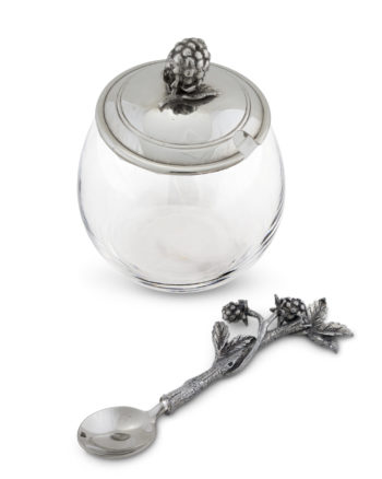 Vagabond House Blackberry Jam Jar with Spoon 3"W x 5"H 12oz