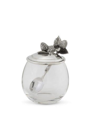 Vagabond House Strawberry Jam Jar with Spoon 3"W x 5"H 12oz