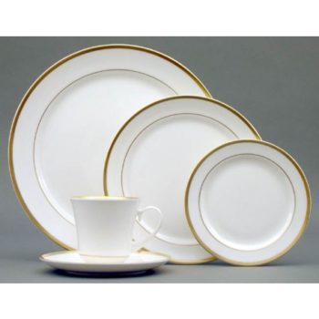 Pickard China Bracelet Ivory Gold Soup Plate D 7.5", 13.5 oz