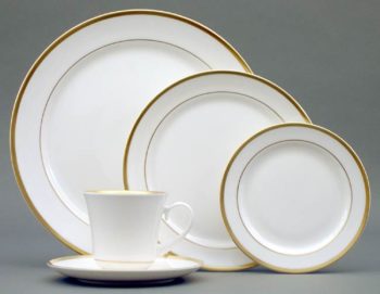 Pickard China Bracelet White Gold Dinner Plate 10.875"