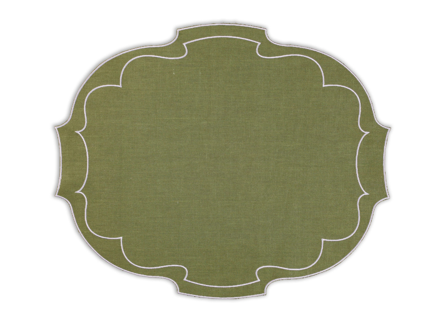 Parentesi Oval Placemat by La Gallina Matta Green 18.75"Wx15.75"H The