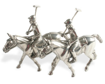 Vagabond House Pewter Polo Player Salt & Pepper 6" L x 1.75" W x 5.75" H - Image 2
