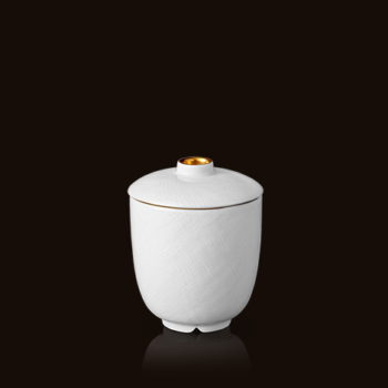 L'Objet Soie Tressée Gold Sugar Bowl 3.5" x 3˝