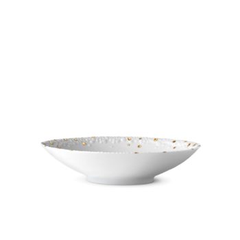 L'Objet Haas Mojave Soup Plate White & Gold 9"D - Image 2