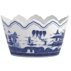 Mottahedeh Blue Canton Monteith Cachepot 10.5 " l., 6" h.