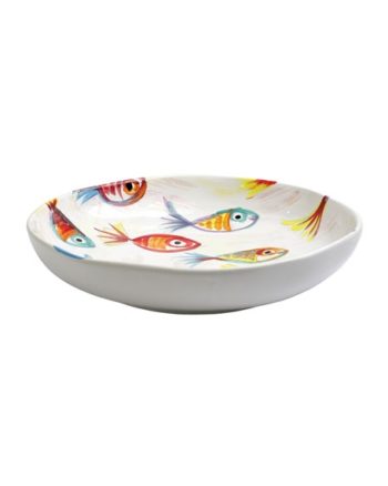 Vietri Pesci Colorati Shallow Bowl 13.5"D, 2.75"H