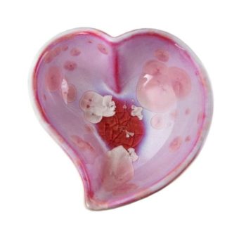 Simon Pearce Crystalline Twist Heart Bowl, Small - Rose
