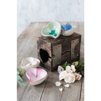 Simon Pearce Crystalline Twist Heart Bowl, Small - Jade - Image 2