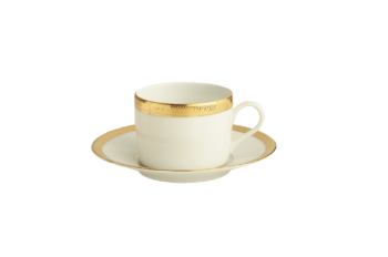 Robert Haviland & C. Parlon Malmaison Gold Tea Cup and Saucer 6 oz.